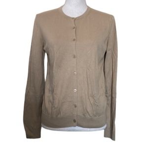 UNIQLO CARDIGAN MEDIUM TAN LONG SLEEVE BUTTON DOWN